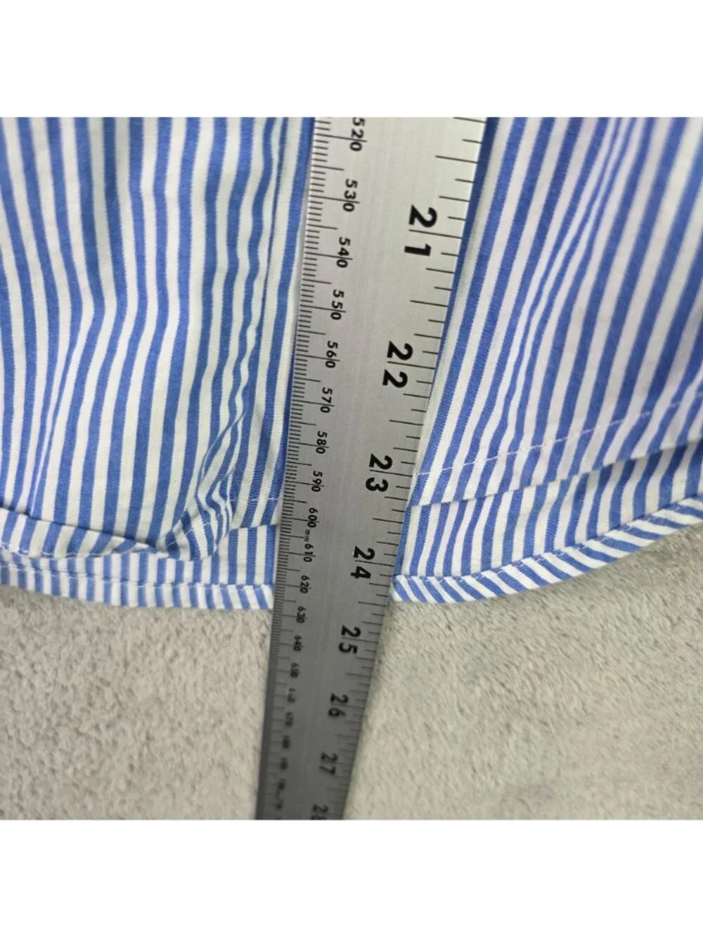Womens J. Crew Blue & White Striped Slim Fit Button Up Shirt Cotton Blend Size 8